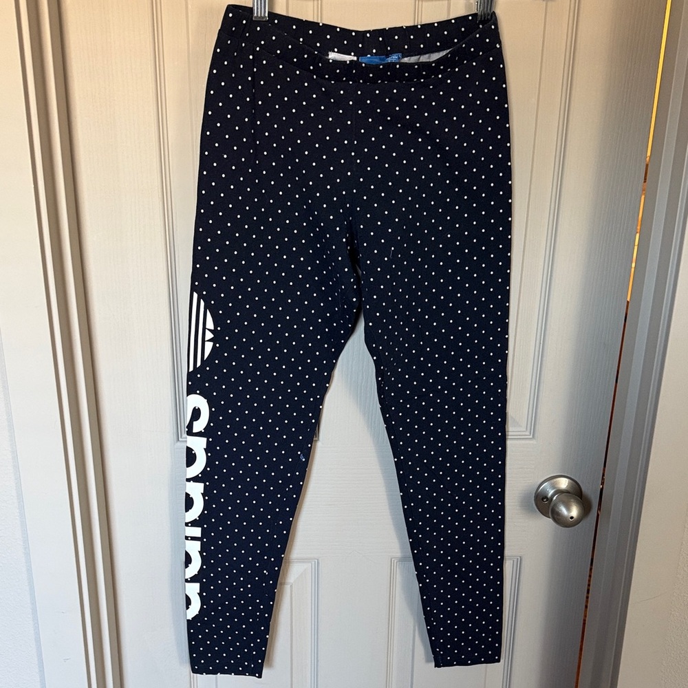 Adidas Dark Blue and White Dotted Leggings